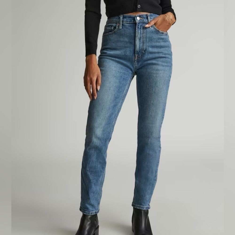 Everlane Size 26 Women’s The Original Cheeky Jean Blue Denim Straight Leg Crop